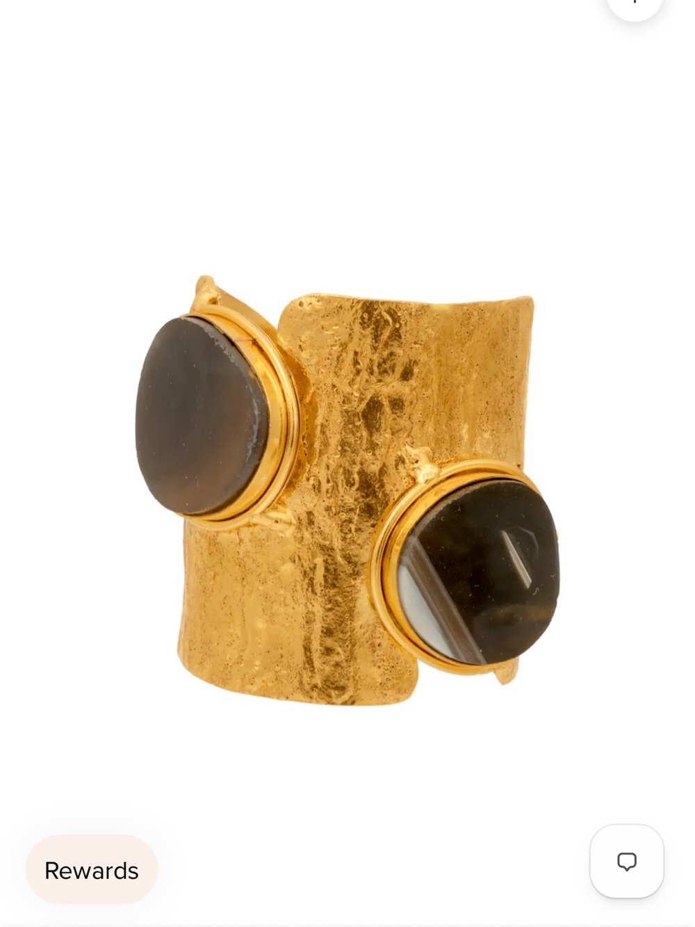 New Sylvia Toledano Ajourée II Brown Agate Cuff Bracelet